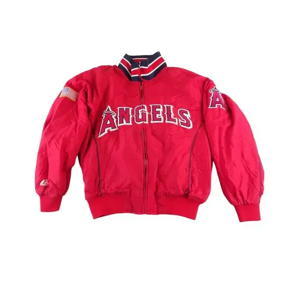 Vintage MajesticAuthentic Dugout LA Angels Bomber Jacket Red MenL Regular Used Men